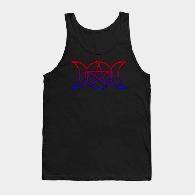 Triple Moon Goddess red to blue Tank Top by RavenWake